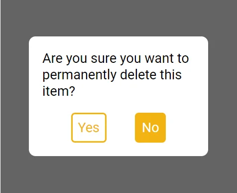 Dialog asking for deletion confirmation